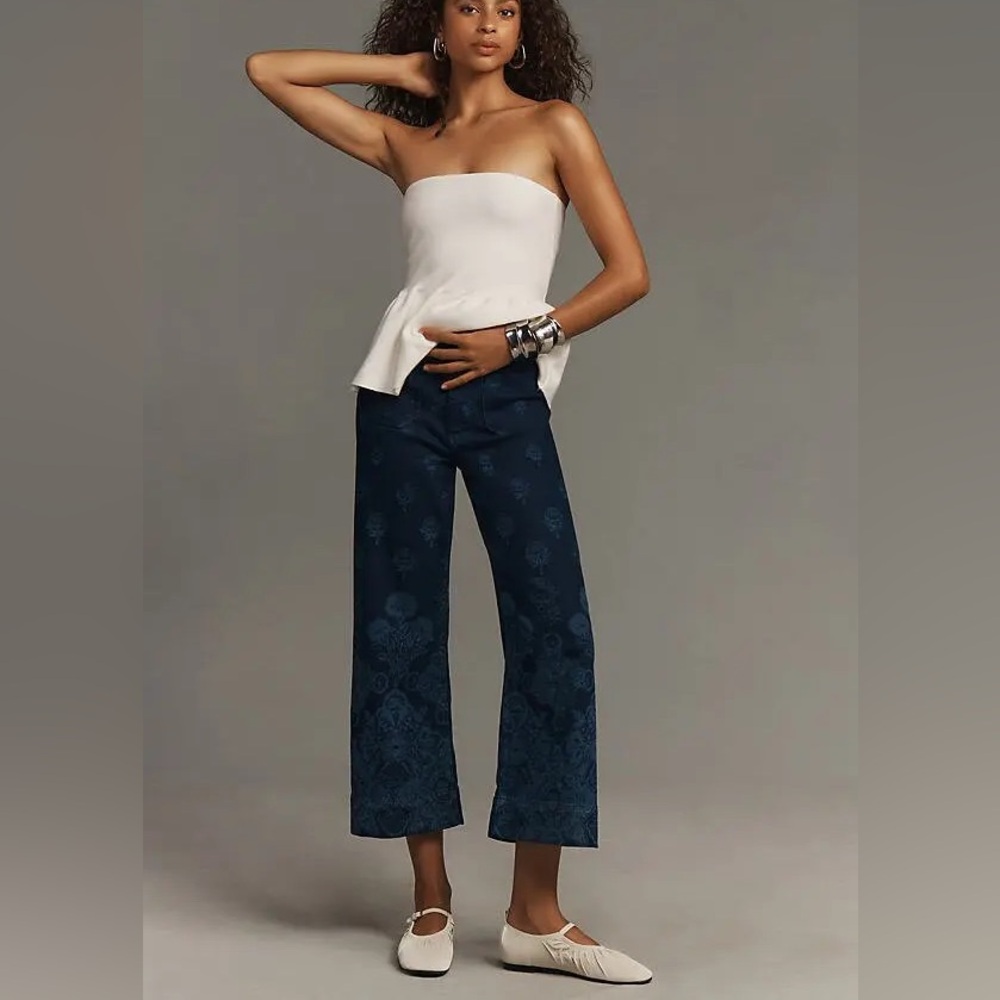 Colette Denim Wide Leg Cropped Pants – Sold Out Favorite NWT